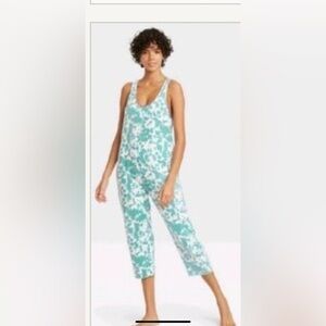 COLSIE fleece lounge tie dye romper / jumper / jumpsuit CROP pockets tank size S